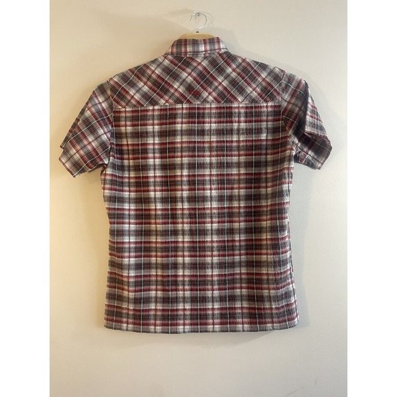 KUHL Button Up Shirt Mens Large‎ Red Plaid Short Sleeve - Picture 2 of 7